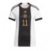 Tanie Strój piłkarski Niemcy Mario Gotze #11 Koszulka Podstawowej dla damskie MŚ 2022 Krótkie Rękawy
